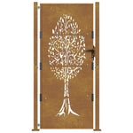 Cancello da Giardino 105x180 cm in Acciaio Corten Design Albero