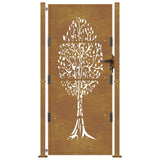 Cancello da Giardino 105x180 cm in Acciaio Corten Design Albero