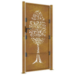 Cancello da Giardino 105x180 cm in Acciaio Corten Design Albero