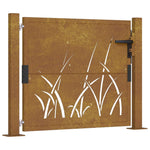 Cancello da Giardino 105x105 cm in Acciaio Corten Design Erba