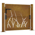 Cancello da Giardino 105x105 cm in Acciaio Corten Design Erba