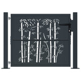 Cancello Giardino Antracite 105x80 cm in Acciaio Design Bambù