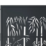 Cancello Giardino Antracite 105x80 cm in Acciaio Design Bambù
