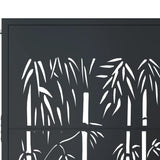 Cancello Giardino Antracite 105x80 cm in Acciaio Design Bambù