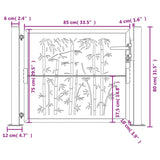 Cancello Giardino Antracite 105x80 cm in Acciaio Design Bambù