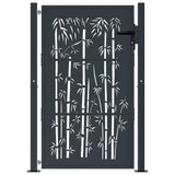 Cancello Giardino Antracite 105x130 cm in Acciaio Design Bambù
