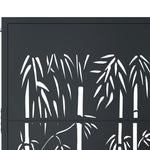 Cancello Giardino Antracite 105x130 cm in Acciaio Design Bambù