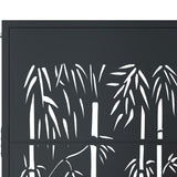 Cancello Giardino Antracite 105x130 cm in Acciaio Design Bambù