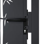 Cancello Giardino Antracite 105x130 cm in Acciaio Design Bambù