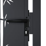 Cancello Giardino Antracite 105x130 cm in Acciaio Design Bambù