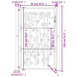 Cancello Giardino Antracite 105x130 cm in Acciaio Design Bambù