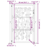 Cancello Giardino Antracite 105x155 cm in Acciaio Design Bambù