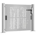 Cancello da Giardino 105x80 cm in Acciaio Corten Design Bambù