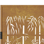Cancello da Giardino 105x80 cm in Acciaio Corten Design Bambù