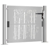Cancello da Giardino 105x105 cm in Acciaio Corten Design Bambù