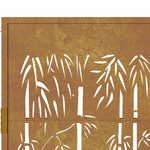 Cancello da Giardino 105x105 cm in Acciaio Corten Design Bambù