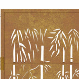 Cancello da Giardino 105x105 cm in Acciaio Corten Design Bambù