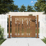 Cancello da Giardino 105x105 cm in Acciaio Corten Design Bambù