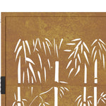 Cancello da Giardino 105x155 cm in Acciaio Corten Design Bambù