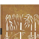 Cancello da Giardino 105x155 cm in Acciaio Corten Design Bambù