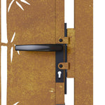 Cancello da Giardino 105x155 cm in Acciaio Corten Design Bambù