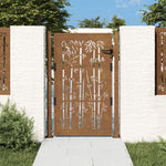 Cancello da Giardino 105x155 cm in Acciaio Corten Design Bambù