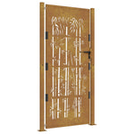 Cancello da Giardino 105x205 cm in Acciaio Corten Design Bambù