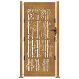Cancello da Giardino 105x205 cm in Acciaio Corten Design Bambù