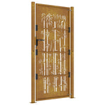 Cancello da Giardino 105x205 cm in Acciaio Corten Design Bambù