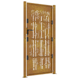 Cancello da Giardino 105x205 cm in Acciaio Corten Design Bambù