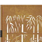 Cancello da Giardino 105x205 cm in Acciaio Corten Design Bambù