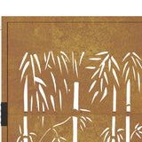 Cancello da Giardino 105x205 cm in Acciaio Corten Design Bambù