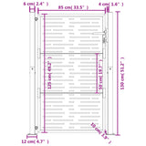 Cancello Giardino Antracite 105x130 cm Acciaio Design Quadrato