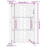 Cancello Giardino Antracite 105x155 cm Acciaio Design Quadrato