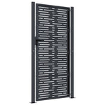 Cancello Giardino Antracite 105x205 cm Acciaio Design Quadrato