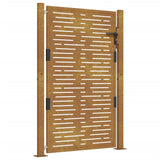 Cancello da Giardino 105x130 cm Acciaio Corten Design Quadrato