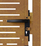Cancello da Giardino 105x130 cm Acciaio Corten Design Quadrato