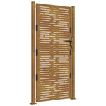 Cancello da Giardino 105x180 cm Acciaio Corten Design Quadrato