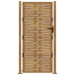 Cancello da Giardino 105x180 cm Acciaio Corten Design Quadrato