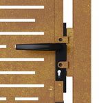 Cancello da Giardino 105x180 cm Acciaio Corten Design Quadrato