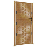 Cancello da Giardino 105x205 cm Acciaio Corten Design Quadrato