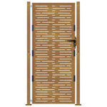 Cancello da Giardino 105x205 cm Acciaio Corten Design Quadrato