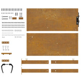Cancello da giardino 100x100 cm in acciaio Corten