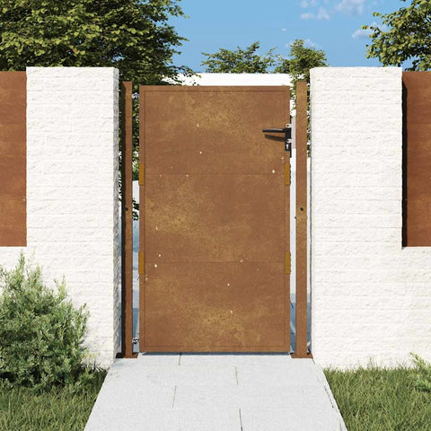 Cancello da giardino 105x130 cm in acciaio Corten