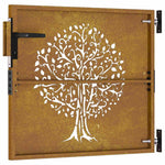 Cancello da Giardino 85x75 cm in Acciaio Corten Design Albero