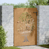Cancello da giardino 85x150 cm in acciaio Corten con design ad albero