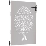 Cancello da giardino 85x150 cm in acciaio Corten con design ad albero
