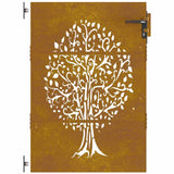 Cancello da giardino 85x150 cm in acciaio Corten con design ad albero