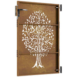 Cancello da giardino 85x150 cm in acciaio Corten con design ad albero