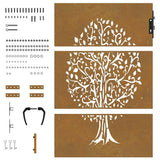 Cancello da giardino 85x150 cm in acciaio Corten con design ad albero